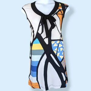 🍁Vintage Diamond Tea Colourful Abstract Dress
